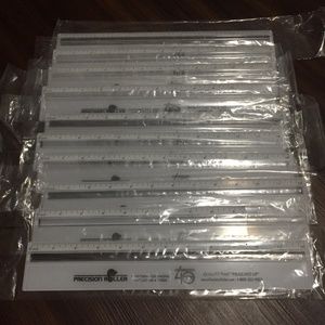 10 Pack Heavy Duty Plastic Rulers Precision Roller